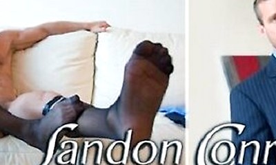 Hunk Landon Conrad Strokes His Cock While Stripping Off His Clothes