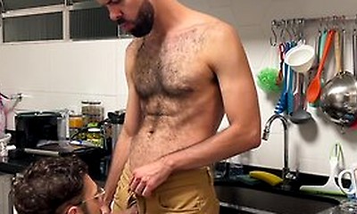 Hairy Alpha Milo Galician Breeds My Ass In The Kitchen - Used As His Cumdump