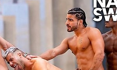 Bbc Rhyheim Shabazz Barebacks Allen King Asshole In Wild Foursome