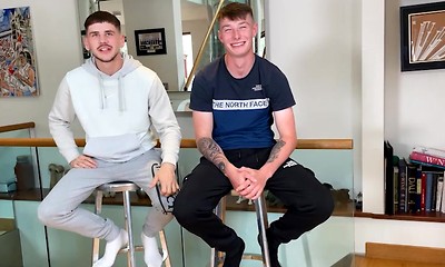 Straight Lads Wank Each Other's Uncut Cocks & Dominic Blows Seb's Massive Hard Erection!