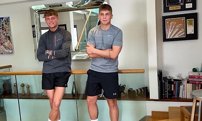 Straight Best Mates Wank Each Other's Uncut Cocks for the 1st Time & Both Cocks are Rock Hard & Cum!