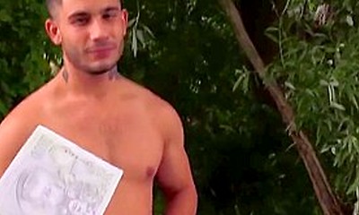 Butt Sex Outdoors Alongside Gay Hunter