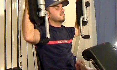Gets Wanked until Cumshot (French Str8 Firefighter Serviced his Big Cock)